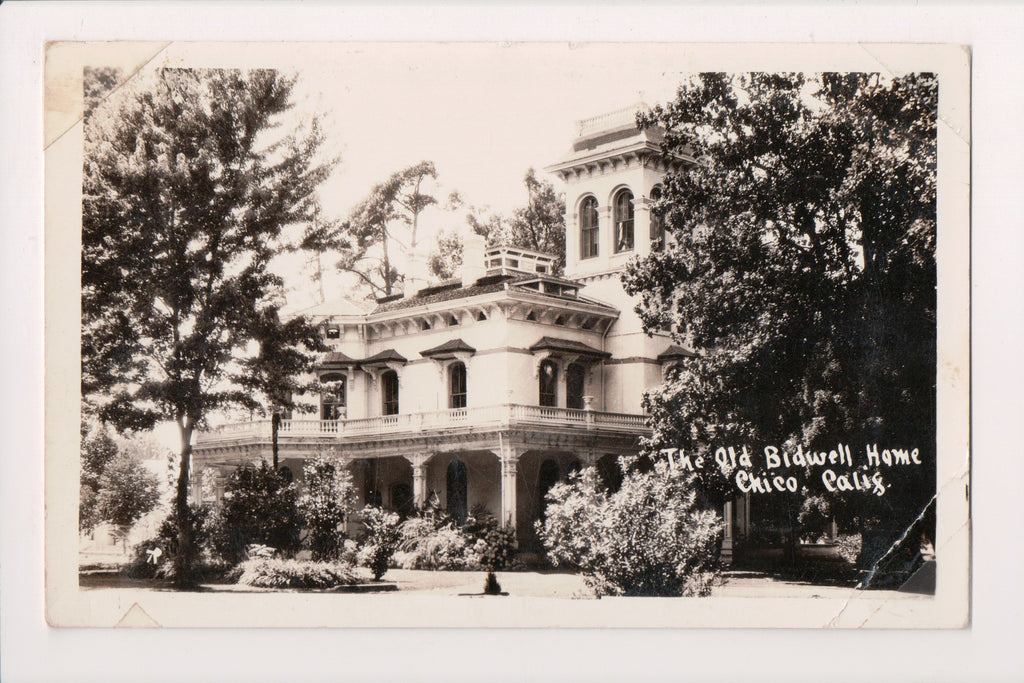 CA, CHICO - Old Bidwell Home closeup - RPPC - G17198