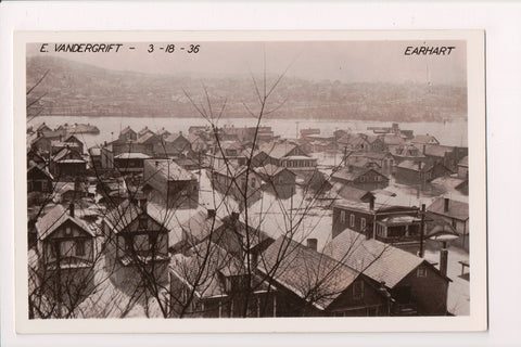 PA, East Vandergrift - Bird Eye of 1936 flooding, Earhart RPPC - G18034