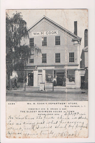 NY, Sag Harbor Long Island - Cooks Department Store postcard - G18054