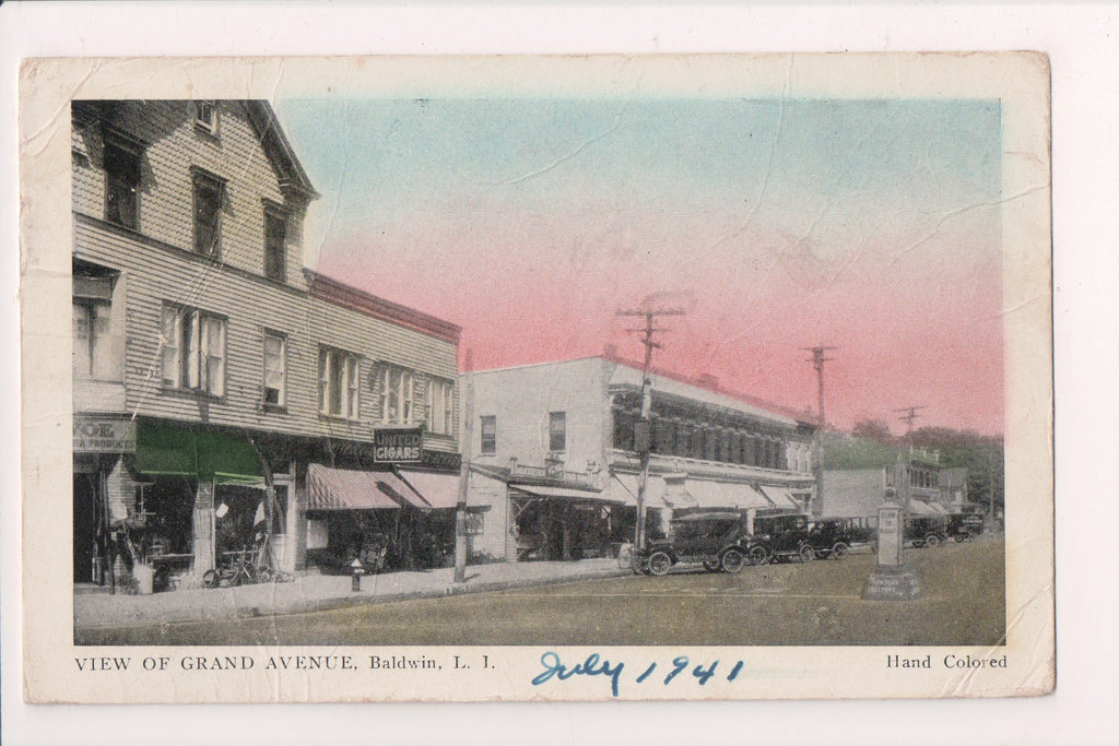 NY, BALDWIN - Long Island - Grand Ave, United Cigars sign (original SOLD) G18056
