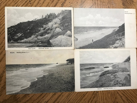 NY, Wading River Long Island - Beach - 4 postcards - G18057