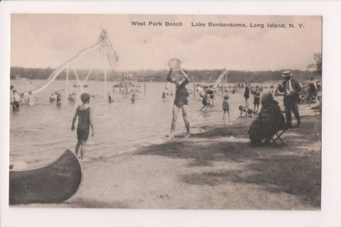 NY, Lake Ronkonkoma Long Island - West Park Beach - 2 cards - G18058