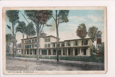 NY, RIVERHEAD - Long Island - Griffin House postcard, barber pole (original SOLD) G18059