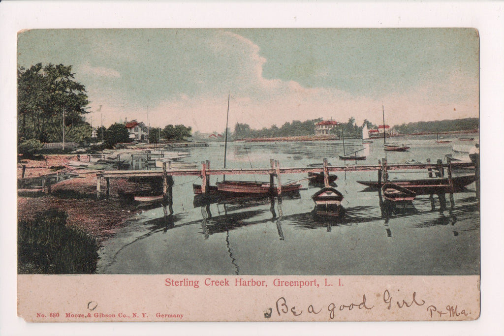 NY, GREENPORT - Long Island - Sterling Creek Harbor, shore (original SOLD) G18073