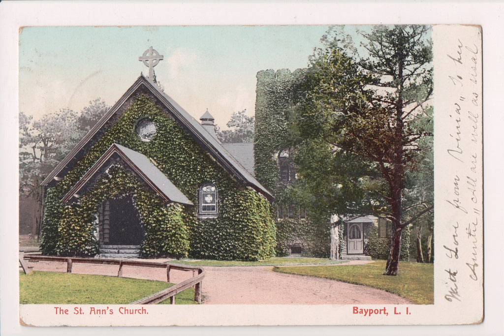 NY, Bayport Long Island - St Anns Church postcard - G18074
