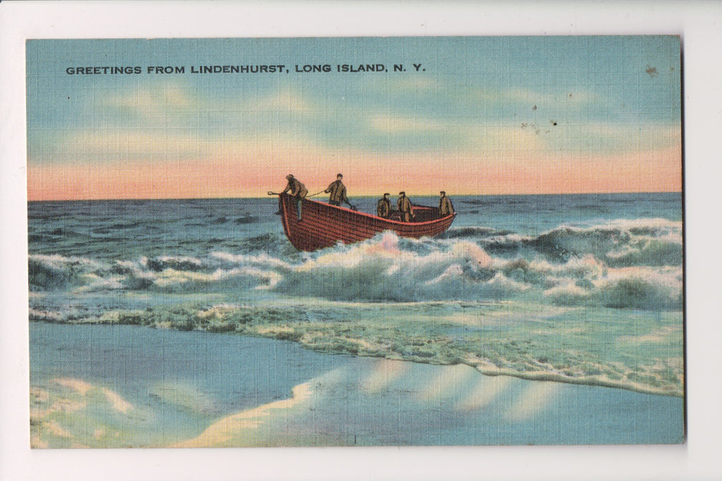 NY, Lindenhurst Long Island - Greetings From postcard - G18088
