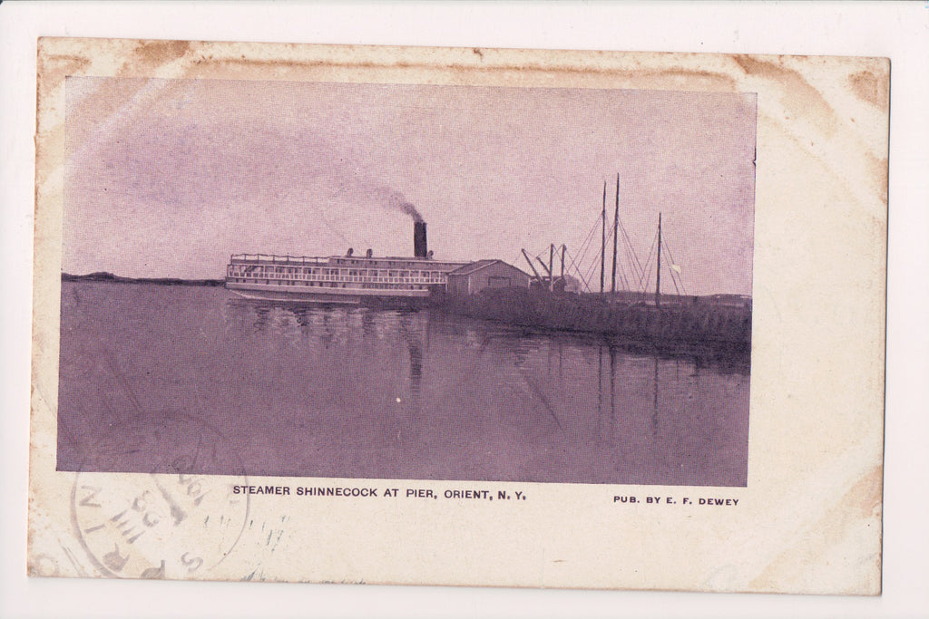Ship Postcard - SHINNECOCK, Steamer in Orient, NY - G18092