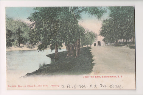 NY, Easthampton Long Island - road near river postcard - G18123