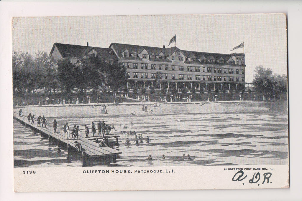 NY, PATCHOGUE - Cliffton House, dock, water - Long Island (original SOLD) G18127