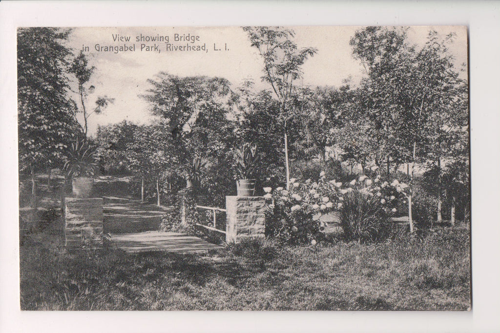 NY, Riverhead Long Island - Grangabel Park, bridge postcard - G18133