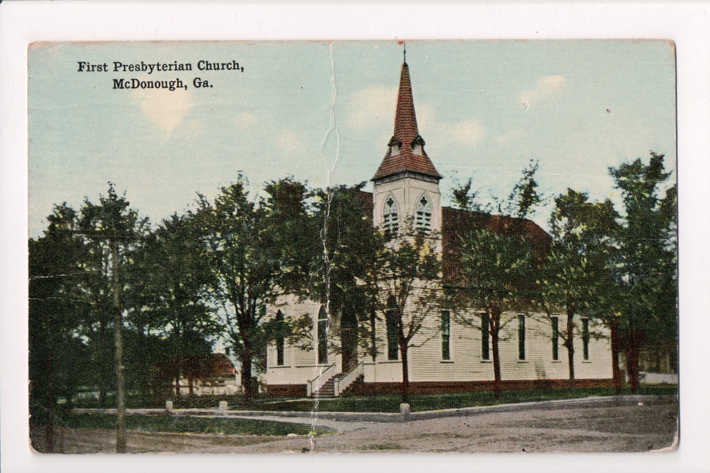 GA, McDonough - First Presbyterian Church - Z17051- postcard **DAMAGED / AS IS**