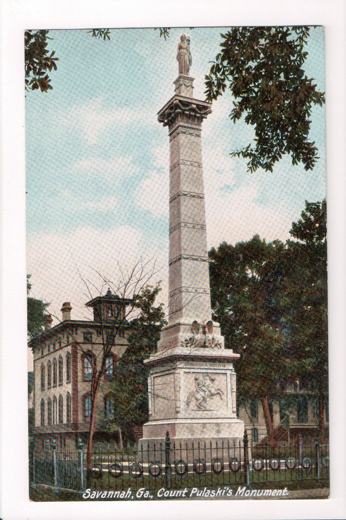 GA, Savannah - Count Pulaskis Monument closeup - CP0219