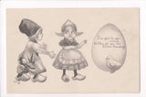Easter - Dutch kids, chick, egg - artist signed WALL - A06708