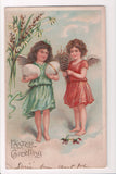 Easter - girl angels with golden wings - B06393