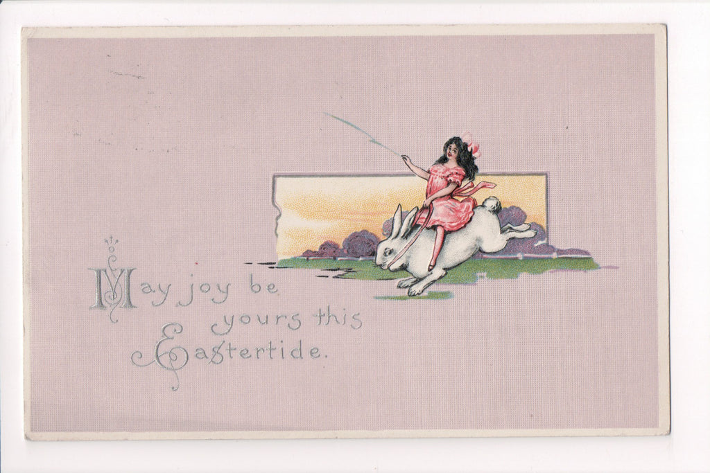Easter - woman riding a white rabbit (ONLY Digital Copy Avail) - C04024
