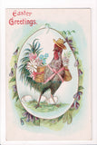 Easter - Humanized fantasy rooster with baskets of flowers on back - E03066