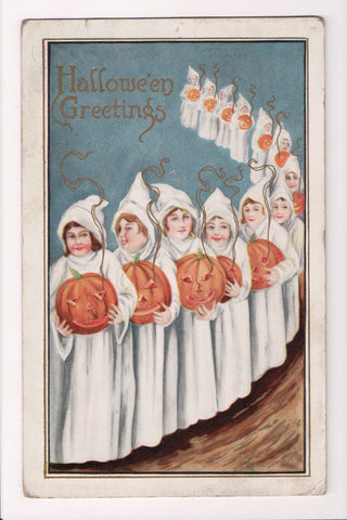 Halloween - Hallowe'en - females, pumpkins (original SOLD) D18002