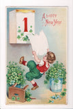 New Year - A Happy New Year - boy tearing off page - A06199