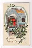 New Year - A Joyful Yuletide - Winsch back postcard - C08657
