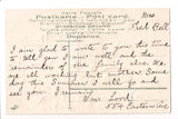 New Year - January 1 sign - kids in old spoked wheeled car - T00240