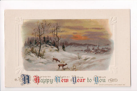 New Year - A Happy New Year to YOU - Winsch postcard - sw0277