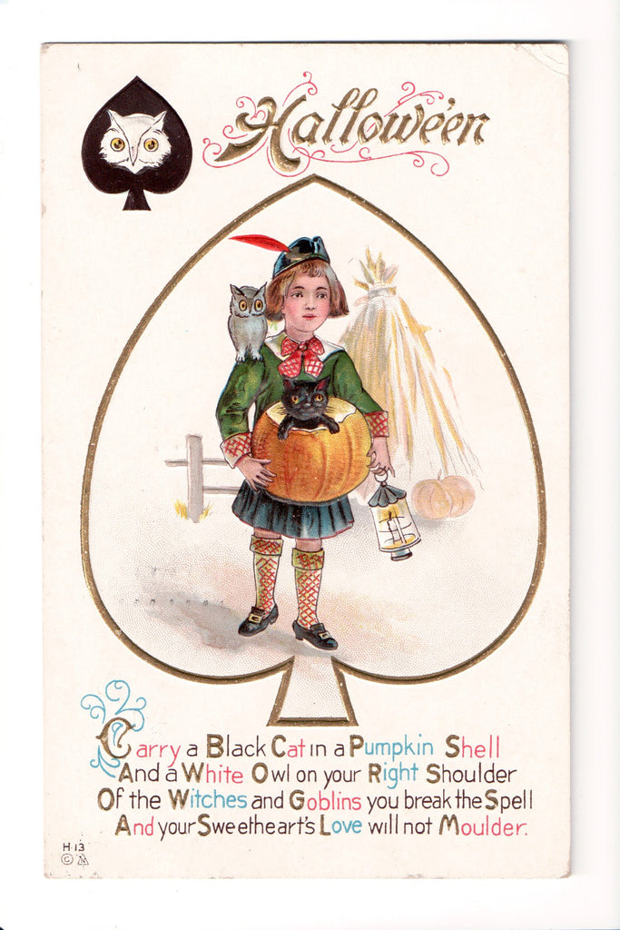 Halloween - Hallowe'en, Boy, pumpkin (original SOLD) B08242