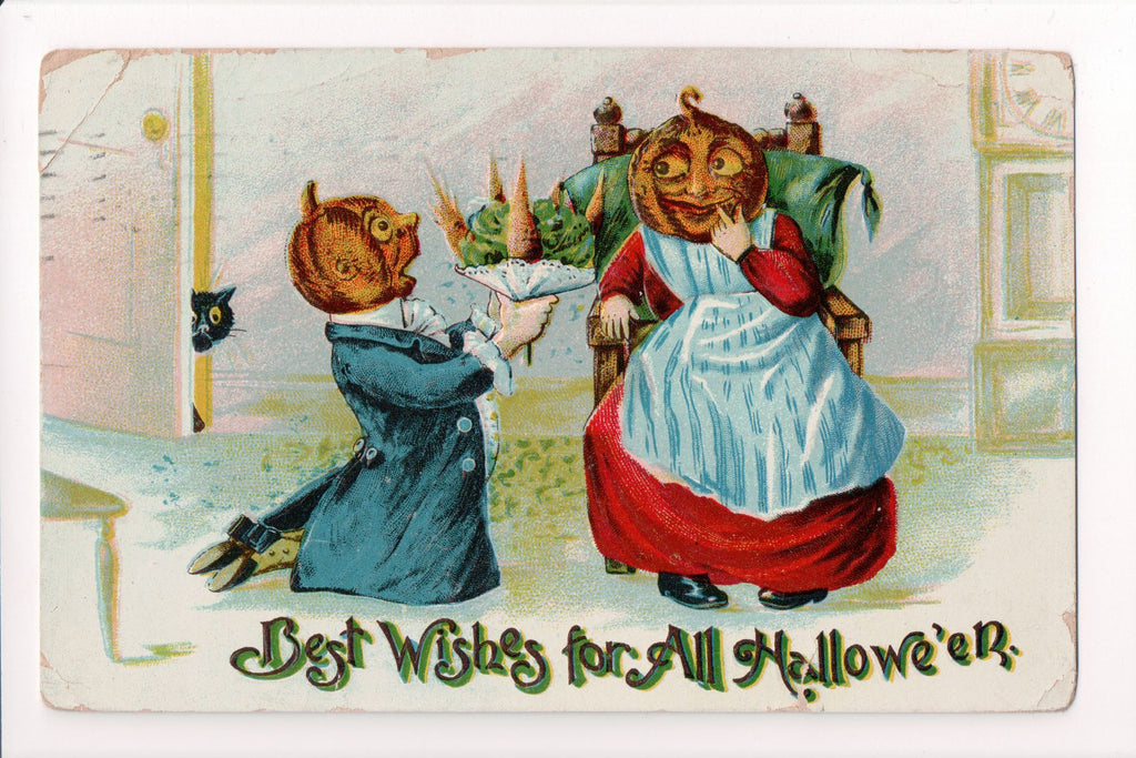 Halloween - Hallowe'en, pumpkin heads (original SOLD) C06207