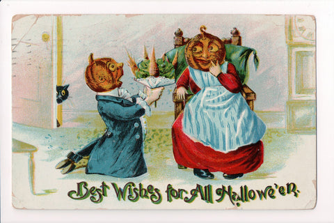 Halloween - Hallowe'en, pumpkin heads (original SOLD) C06207
