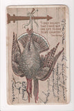 Thanksgiving - Turkey hanging from door by feet postcard - 500194