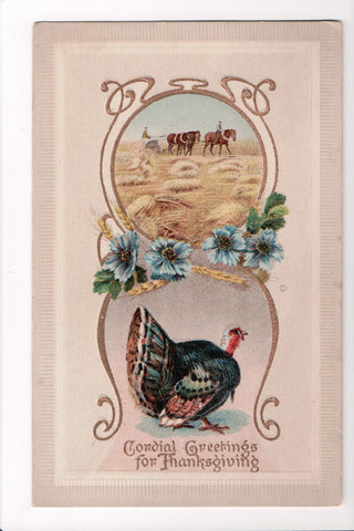 Thanksgiving - Cordial Greetings - J J Marks postcard - B05141