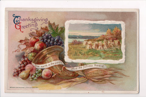 Thanksgiving - Greeting postcard - Horn of Plenty, Winsch - S01254