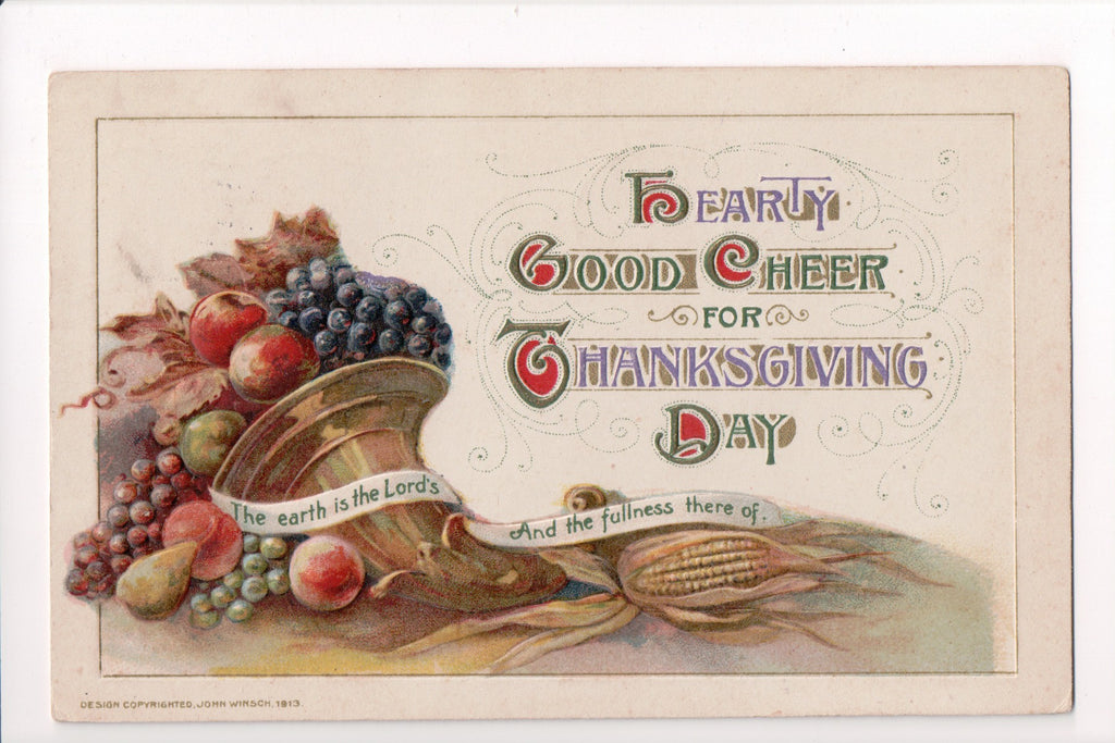 Thanksgiving - Day, Horn of Plenty - Winsch postcard - S01263