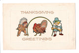 Thanksgiving - Greetings postcard - kids, turkey - Gibson Art - S01302