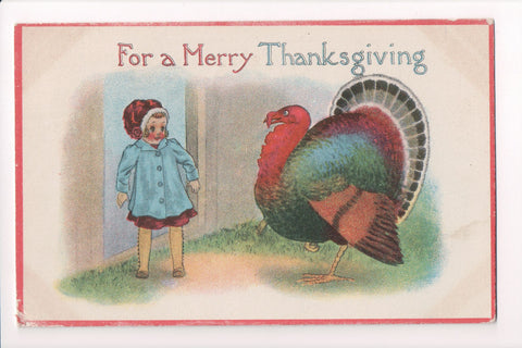 Thanksgiving - Merry Thanksgiving - girl, turkey - S01304