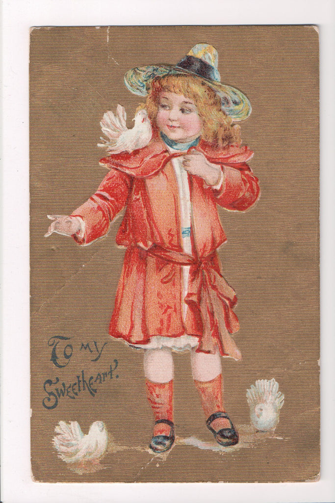 Greetings - Misc - To my Sweetheart - dove on shoulder - C17154 **Damaged / AS IS**