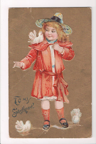 Greetings - Misc - To my Sweetheart - dove on shoulder - C17154 **Damaged / AS IS**