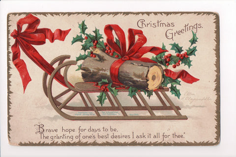 Xmas postcard - Christmas - Sleigh - Clapsaddle Card - MB0894