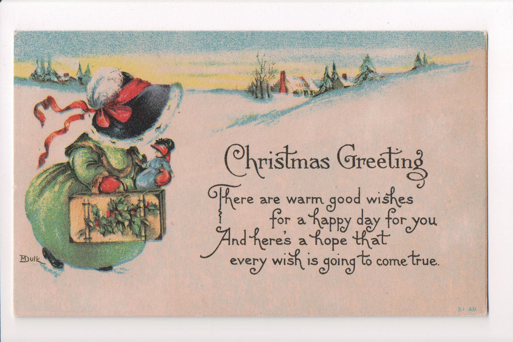Xmas - Christmas Greeting - M Dulk signed postcard - B05176