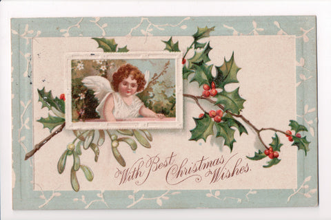 Xmas - With Best Christmas Wishes, angel - B10149
