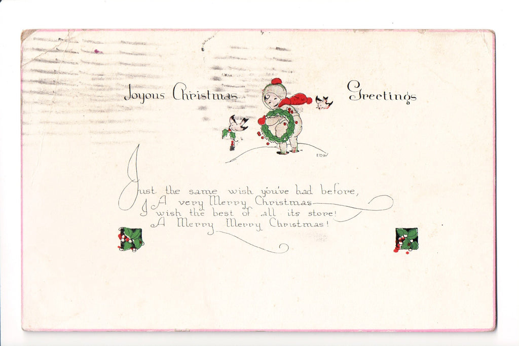 Xmas - Joyous Christmas Greetings - kewpie type (ONLY Digital Copy Avail) - C08624