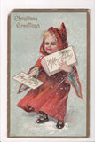 Xmas -Christmas Greetings - child in red - John DeYonch - C08631