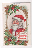 Xmas - A Christmas Greeting - Santa head, shoulders in an insert - C08637