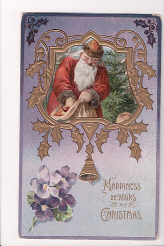 Xmas - Happiness be Yours - Santa with red and brown coat - @1910 - C17053