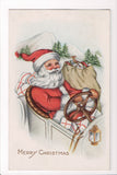 Xmas - Merry Christmas - Santa driving white car - Whitney Made - E10307