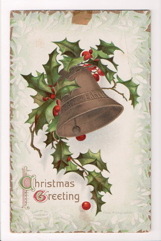 Xmas Christmas Greeting - Ellen H Clapsaddle postcard - H04050 **Damaged / AS IS**