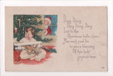 Xmas - Christmas, Santa in window, boy with airplane - J04015