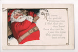 Xmas - Christmas Santa Claus, tan belt - old postcard - S01629