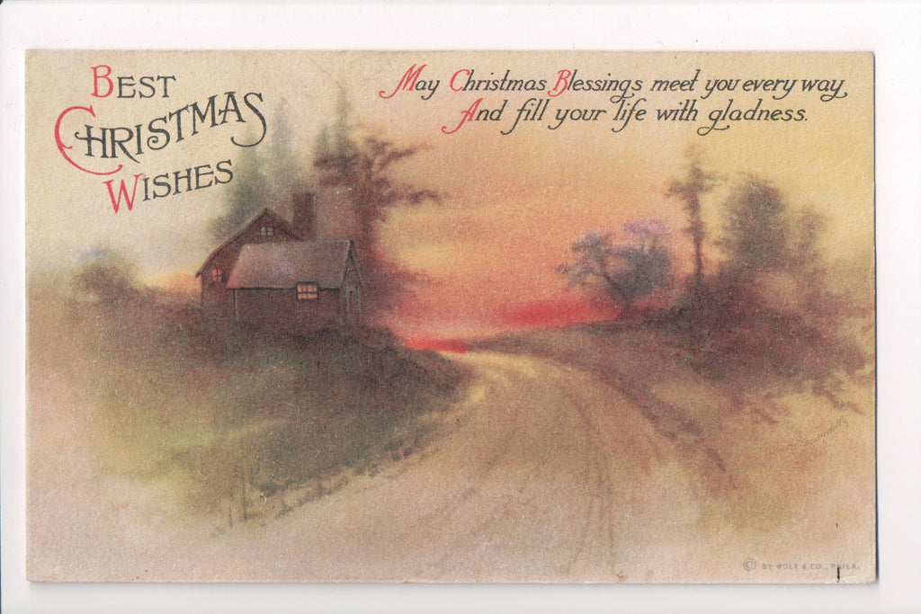 Xmas - Best Christmas Wishes - Ellen H Clapsaddle signed - SH7245