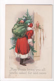 Xmas - Christmas Santa Claus with green sack of toys - SH7367