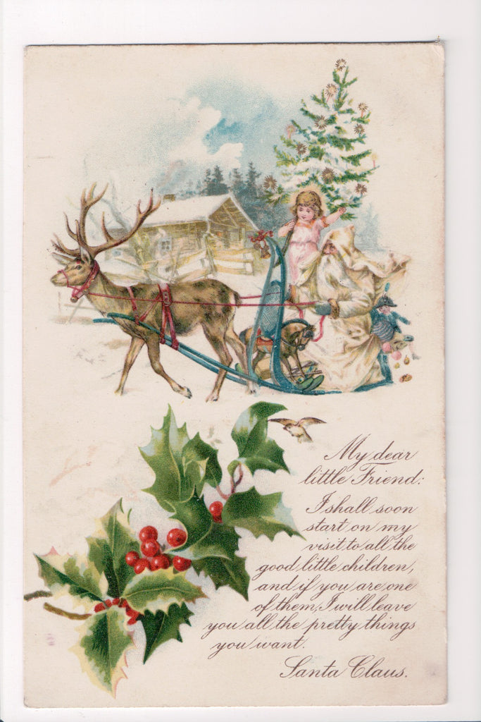 Xmas - Christmas note from Santa, White suit, reindeer - SH7386